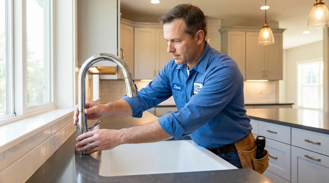 Kitchen faucet installation by Johns Plumbing LLC in Belding