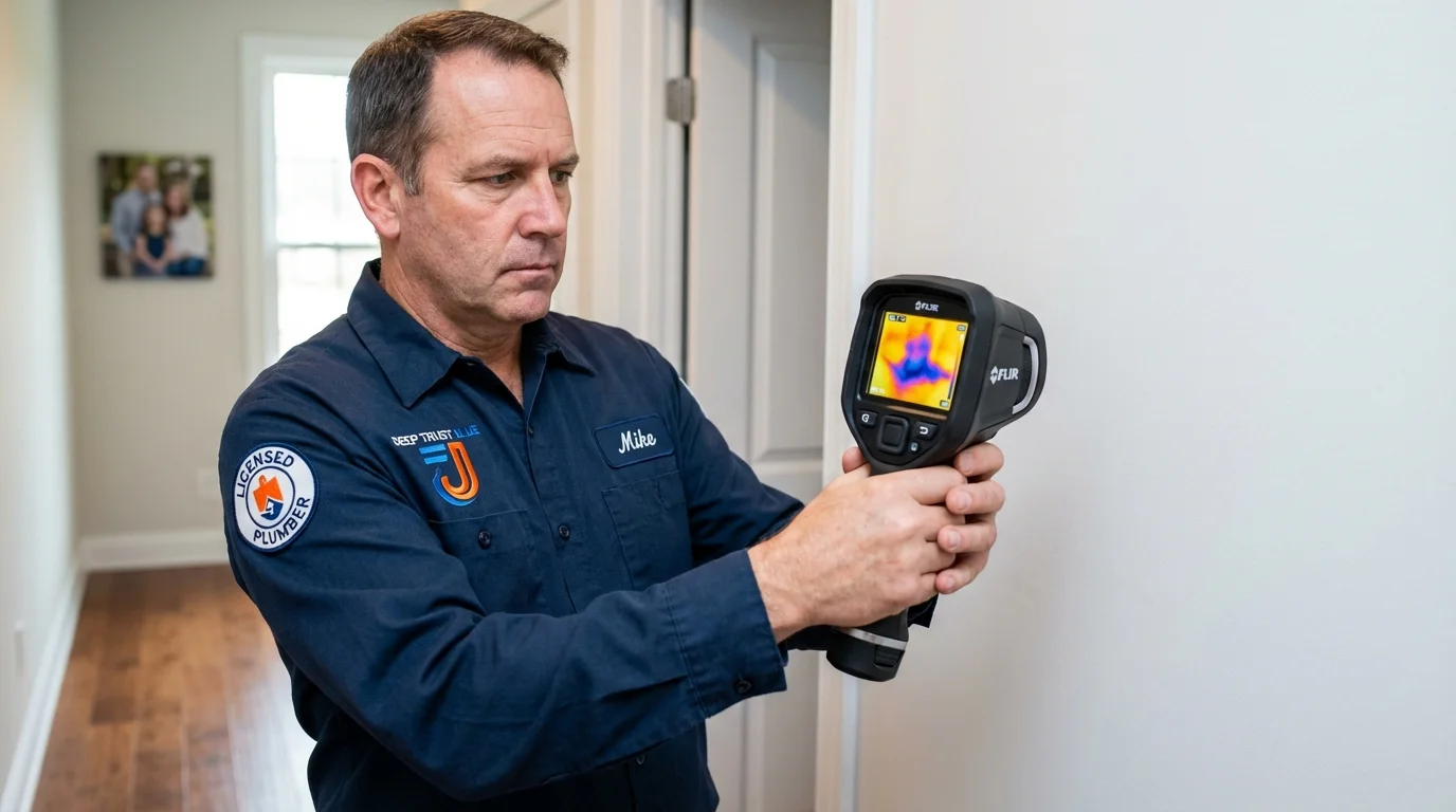 Thermal imaging leak detection by Johns Plumbing LLC in Belding